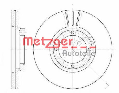 Metzger 6374.10 Front brake disc ventilated 637410: Buy near me in Poland at 2407.PL - Good price!