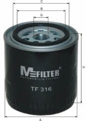 M-Filter TF 316 Фільтр масляний TF316: Приваблива ціна - Купити у Польщі на 2407.PL!