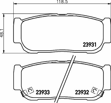 Mintex MDB2338 Гальмівні колодки, комплект MDB2338: Приваблива ціна - Купити у Польщі на 2407.PL!