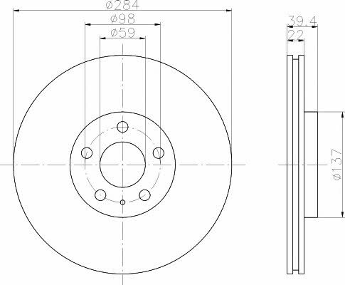 Mintex MDC1003 Диск гальмівний передній вентильований MDC1003: Приваблива ціна - Купити у Польщі на 2407.PL!