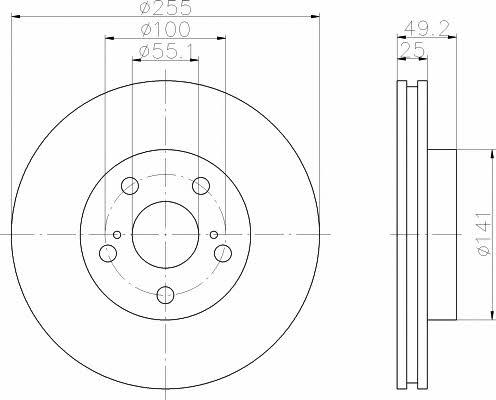 Mintex MDC1025 Тормозной диск передний вентилируемый MDC1025: Отличная цена - Купить в Польше на 2407.PL!