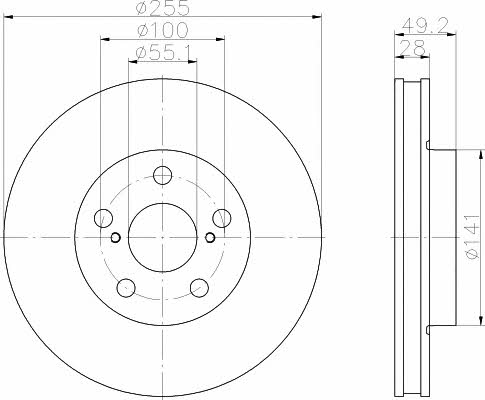 Mintex MDC1028 Диск гальмівний передній вентильований MDC1028: Приваблива ціна - Купити у Польщі на 2407.PL!