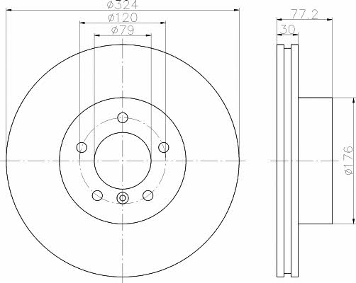 Mintex MDC1659 Диск гальмівний передній вентильований MDC1659: Приваблива ціна - Купити у Польщі на 2407.PL!