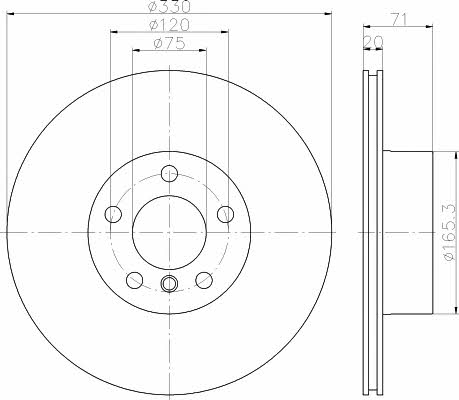 Mintex MDC2532 Диск гальмівний задній вентильований MDC2532: Приваблива ціна - Купити у Польщі на 2407.PL!