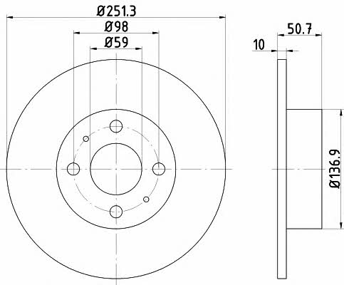 Mintex MDC389 Тормозной диск задний невентилируемый MDC389: Отличная цена - Купить в Польше на 2407.PL!