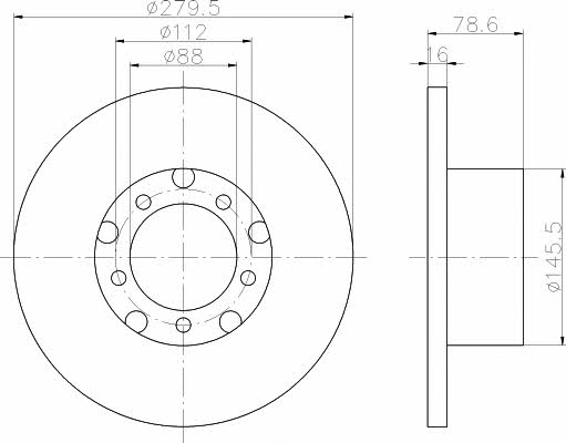 Mintex MDC465 Тормозной диск передний невентилируемый MDC465: Отличная цена - Купить в Польше на 2407.PL!