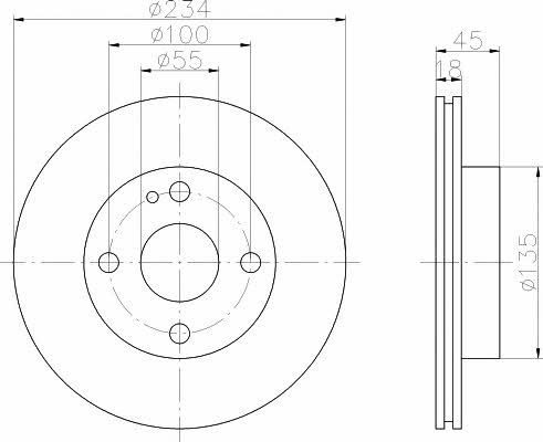 Mintex MDC655 Innenbelüftete Bremsscheibe vorne MDC655: Kaufen Sie zu einem guten Preis in Polen bei 2407.PL!