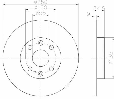 Mintex MDC660 Тормозной диск задний невентилируемый MDC660: Отличная цена - Купить в Польше на 2407.PL!