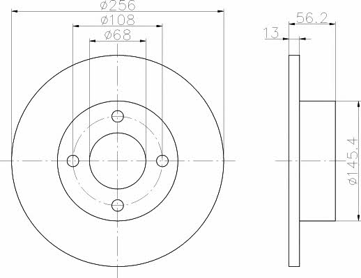 Mintex MDC756 Диск гальмівний передній невентильований MDC756: Приваблива ціна - Купити у Польщі на 2407.PL!