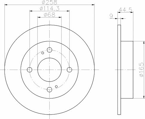 Mintex MDC863 Диск гальмівний задній невентильований MDC863: Приваблива ціна - Купити у Польщі на 2407.PL!