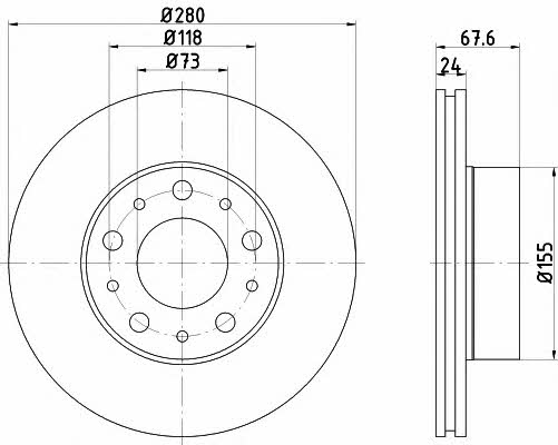 Mintex MDC2686 Диск гальмівний передній вентильований MDC2686: Приваблива ціна - Купити у Польщі на 2407.PL!