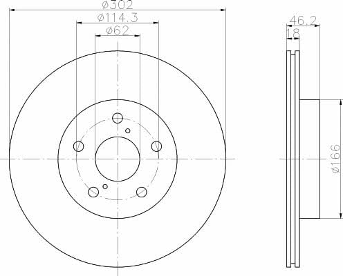 Mintex MDC1350 Тормозной диск передний вентилируемый MDC1350: Отличная цена - Купить в Польше на 2407.PL!