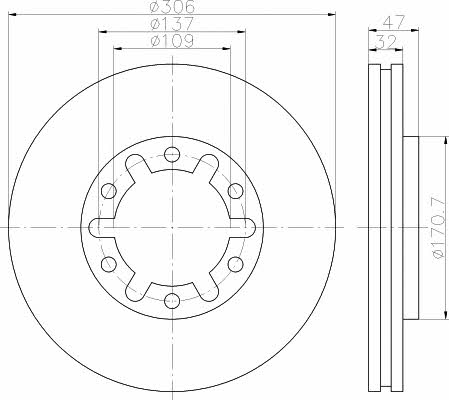 Mintex MDC1509 Диск гальмівний передній вентильований MDC1509: Приваблива ціна - Купити у Польщі на 2407.PL!