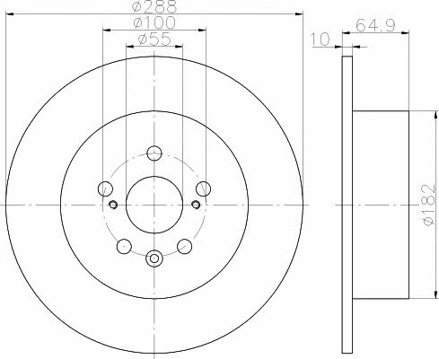 Mintex MDC1585 Тормозной диск задний невентилируемый MDC1585: Отличная цена - Купить в Польше на 2407.PL!