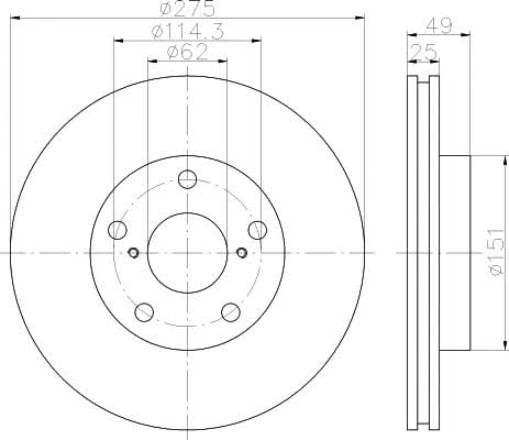 Mintex MDC1590 Тормозной диск передний вентилируемый MDC1590: Отличная цена - Купить в Польше на 2407.PL!