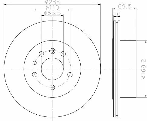 Mintex MDC1747 Rear ventilated brake disc MDC1747: Buy near me in Poland at 2407.PL - Good price!