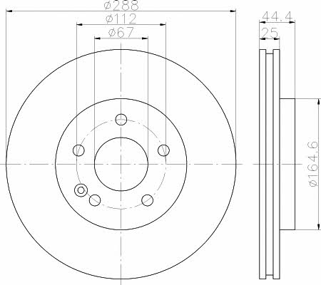 Mintex MDC1845 Front brake disc ventilated MDC1845: Buy near me in Poland at 2407.PL - Good price!