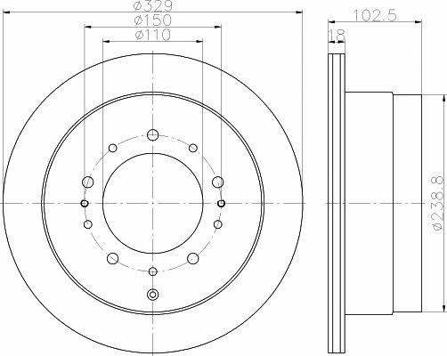 Mintex MDC1871 Диск гальмівний задній вентильований MDC1871: Приваблива ціна - Купити у Польщі на 2407.PL!