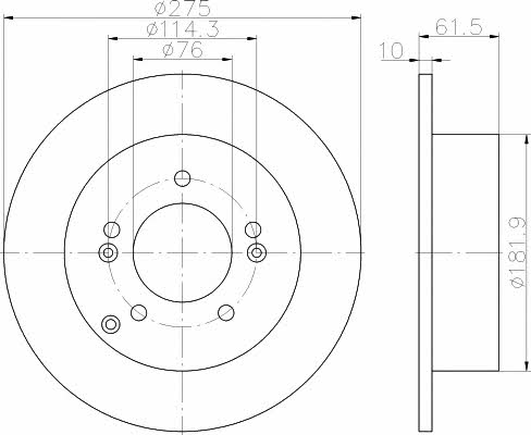 Mintex MDC2108 Тормозной диск задний невентилируемый MDC2108: Отличная цена - Купить в Польше на 2407.PL!