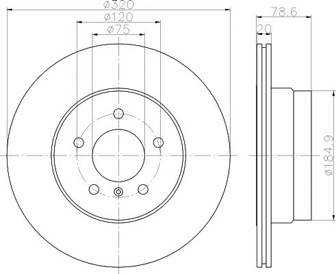 Mintex MDC2186 Rear ventilated brake disc MDC2186: Buy near me in Poland at 2407.PL - Good price!