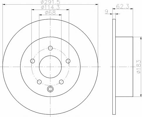 Mintex MDC2503 Тормозной диск задний невентилируемый MDC2503: Отличная цена - Купить в Польше на 2407.PL!