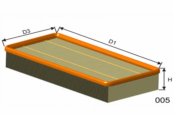 Misfat P003 Air filter P003: Buy near me in Poland at 2407.PL - Good price!