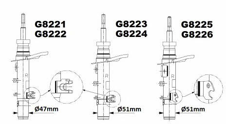 Monroe G8224 Suspension shock absorber front left gas oil Monroe Original G8224: Buy near me in Poland at 2407.PL - Good price!