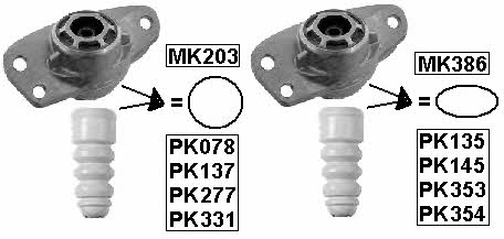 Dustproof kit for 2 shock absorbers Monroe PK078