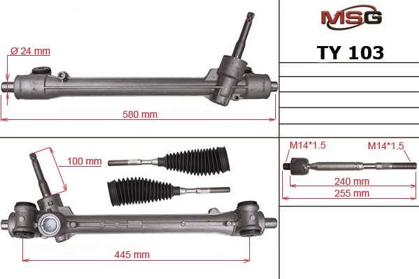 MSG TY103 Zahnstange mit der hydraulischen Servolenkung TY103: Kaufen Sie zu einem guten Preis in Polen bei 2407.PL!