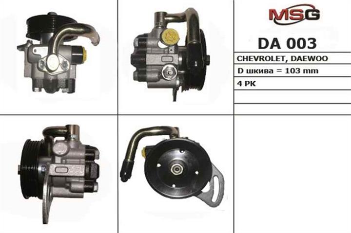MSG DA003 Hydraulic Pump, steering system DA003: Buy near me in Poland at 2407.PL - Good price!