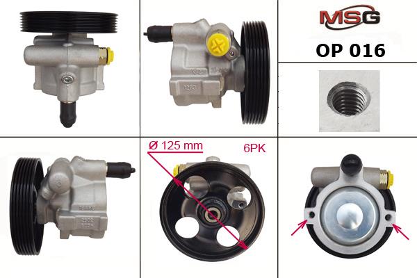 MSG OP016 Hydraulic Pump, steering system OP016: Buy near me in Poland at 2407.PL - Good price!