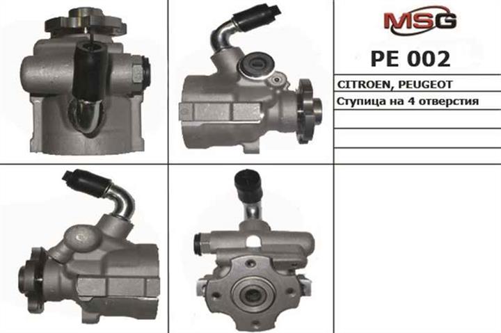 MSG PE002 Hydraulic Pump, steering system PE002: Buy near me in Poland at 2407.PL - Good price!