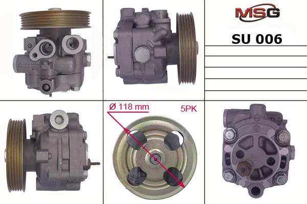 MSG SU006 Hydraulic Pump, steering system SU006: Buy near me in Poland at 2407.PL - Good price!