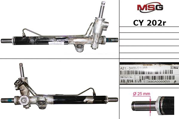 MSG CY202R-ARCH Przekładnia kierownicza ze wspomaganiem hydraulicznym, regenerowana CY202RARCH: Dobra cena w Polsce na 2407.PL - Kup Teraz!