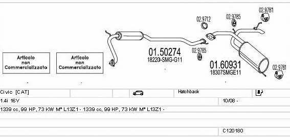 Mts C120180024285 Układ wydechowy C120180024285: Dobra cena w Polsce na 2407.PL - Kup Teraz!