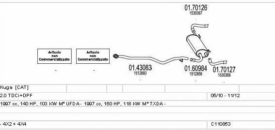 Mts C110853024305 Exhaust system C110853024305: Buy near me at 2407.PL in Poland at an Affordable price!