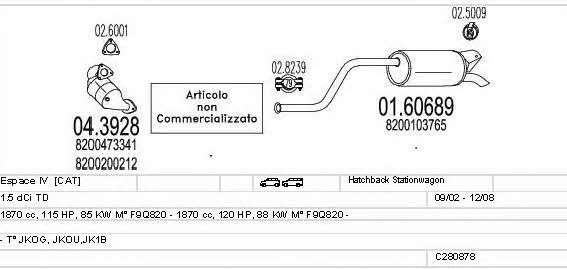 MTS C280878023987 Abgasanlage C280878023987: Kaufen Sie zu einem guten Preis in Polen bei 2407.PL!