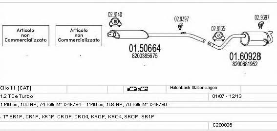  C280836025985 Система випуску відпрацьованих газів C280836025985: Приваблива ціна - Купити у Польщі на 2407.PL!