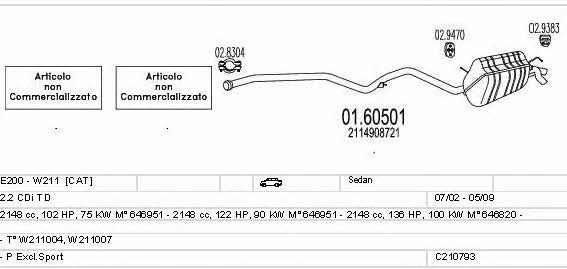 Mts C210793025585 Układ wydechowy C210793025585: Dobra cena w Polsce na 2407.PL - Kup Teraz!