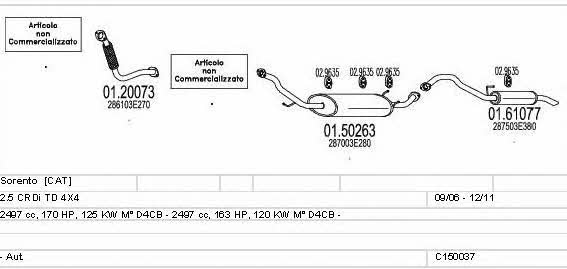  C150037025786 Exhaust system C150037025786: Buy near me in Poland at 2407.PL - Good price!