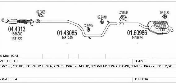 Mts C110804026265 Exhaust system C110804026265: Buy near me in Poland at 2407.PL - Good price!