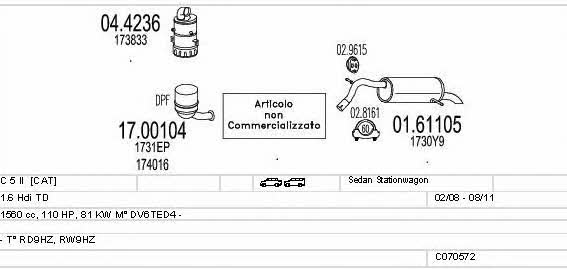 Mts C070572025305 Exhaust system C070572025305: Buy near me in Poland at 2407.PL - Good price!