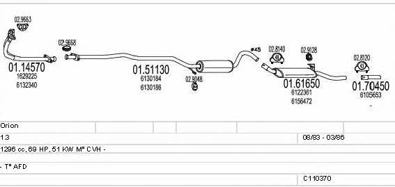 Mts C110370003340 Система випуску відпрацьованих газів C110370003340: Купити у Польщі - Добра ціна на 2407.PL!