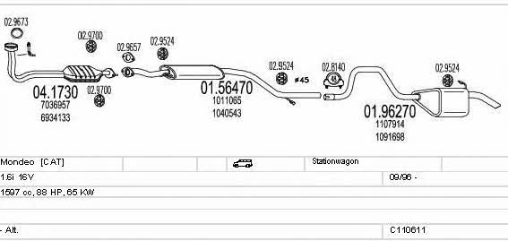 MTS C110611008055 Abgasanlage C110611008055: Kaufen Sie zu einem guten Preis in Polen bei 2407.PL!