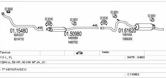  C110662007280 Exhaust system C110662007280: Buy near me in Poland at 2407.PL - Good price!