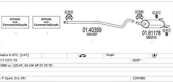  C251080022947 Exhaust system C251080022947: Buy near me in Poland at 2407.PL - Good price!