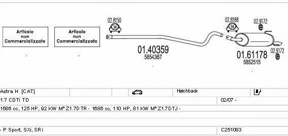 Mts C251083022948 Exhaust system C251083022948: Buy near me at 2407.PL in Poland at an Affordable price!