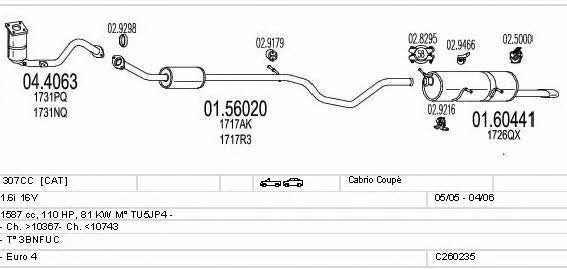 Mts C260235006134 Exhaust system C260235006134: Buy near me in Poland at 2407.PL - Good price!