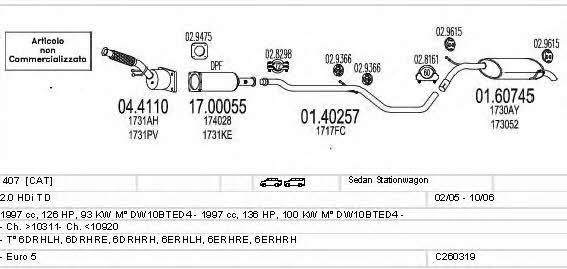 Mts C260319006230 Exhaust system C260319006230: Buy near me in Poland at 2407.PL - Good price!