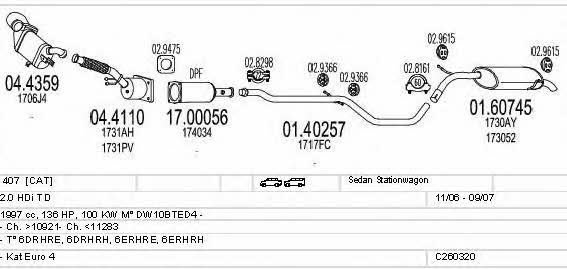 Mts C260320006231 Exhaust system C260320006231: Buy near me in Poland at 2407.PL - Good price!